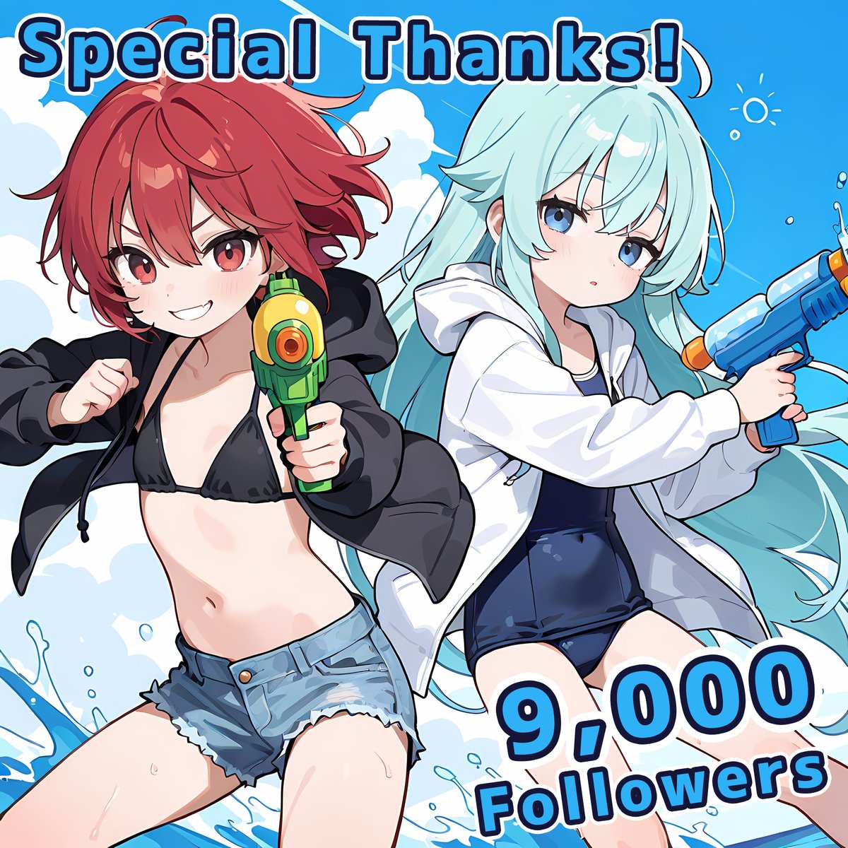㊗️フォロワー数9️⃣0️⃣0️⃣0️⃣人突破！🥳🎉🎊
いつも応援ありがとうございます！🥹
目標の万垢がすくそこまで⋯！✨👀

まだフォローしてない方は是非♪(｡•̀ᴗ-)✧
今なら "えきちょー古参勢" 名乗れますよ😉

#AIイラスト #えきちょー絵巻 #夢野未羽