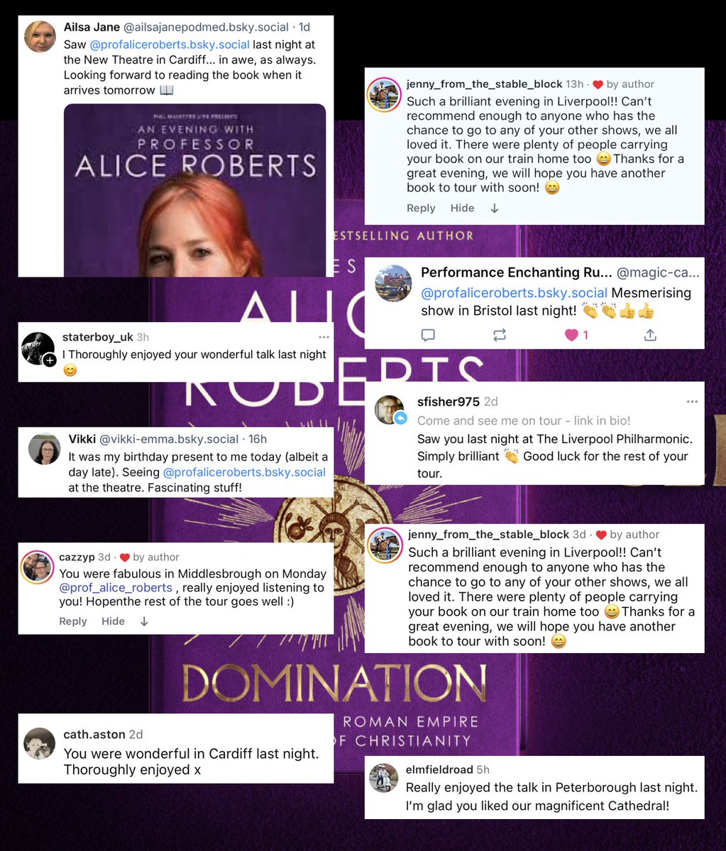 What people are saying about my new book tour! 
alice-roberts.co.uk/tour