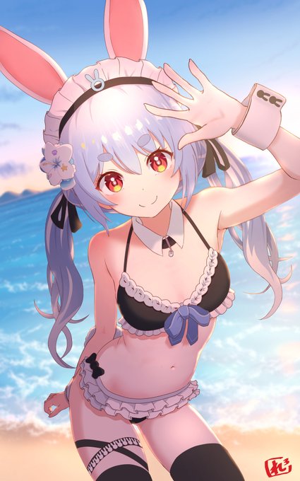 ぺこらちゃんのホロナツ 
(ホロナツ衣装が水着ではない場合、   
水着に変えたりアレンジしています) 