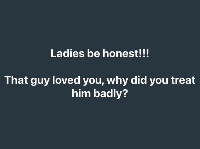 Baggio2345's tweet image. Women were asked &apos;&apos; That guy loved you, why did you treat him badly&apos;&apos; The replies are sh0cking😫😭

Open 👇🏼👇🏼