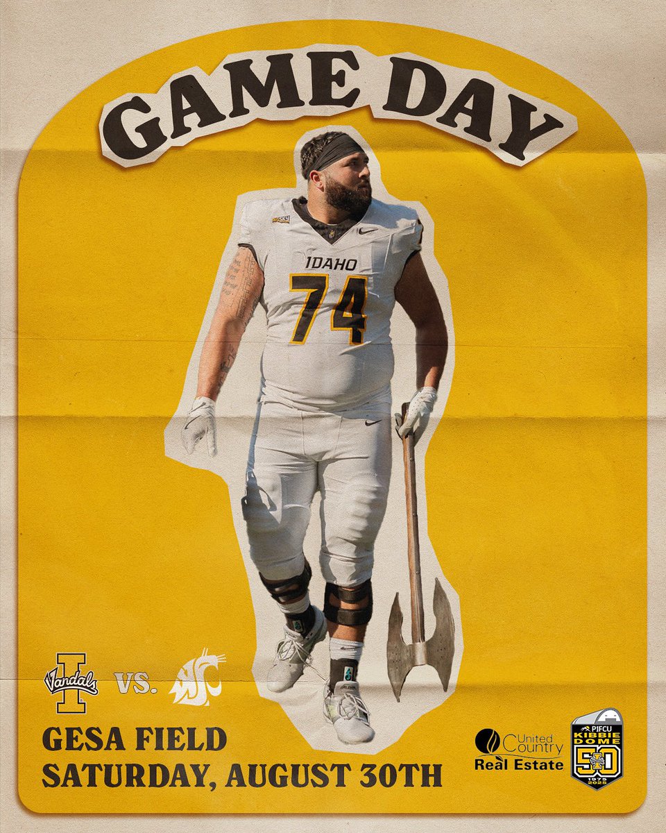 VandalFootball's tweet image. Back like we never left 🏈 

🆚 Washington State
⏰ 7:00 p.m.
📍 Pullman, Wash.
📺 @TheCW_Sports 
📻 @varsity