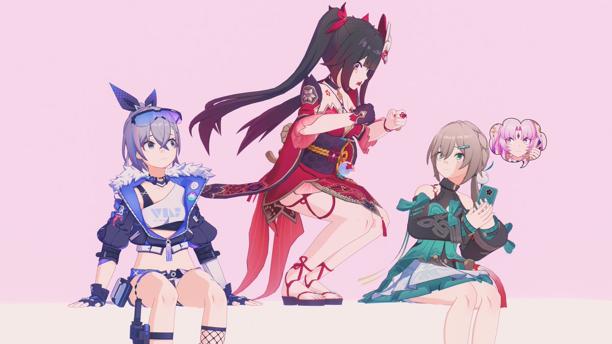 🐺🎭🀄️🔮
#silverwolf #sparkle #qingque #fuxuan #スターレイル