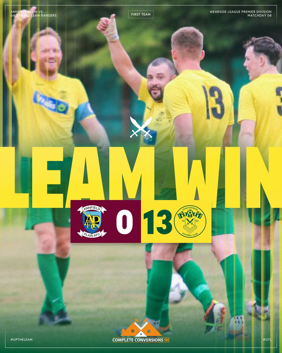 LeamRangers's tweet image. FT: Annfield Plain 0 - 13 Leam
A big win.

⚽️⚽️⚽️ Jonny Hirst
⚽️⚽️ Jordan Stephenson
⚽️⚽️ Callum Hodgson
⚽️ Lennox Magalhaes
⚽️ Thomas Huddart
⚽️ Dean Kirtley
⚽️ Brandon Lawther
⚽️ Dean McCallum
⚽️ Kyle Fairley

📸 Charlie Eaton | #UpTheLeam #UTL 🔰