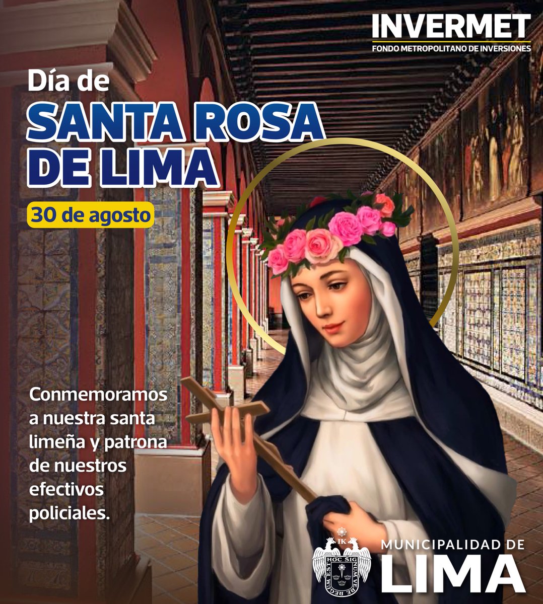 “Conmemoramos a Santa Rosa de Lima, cuyo legado de fe, sacrificio y amor por los demás sigue iluminando el camino de nuestra sociedad.” ✨🙏