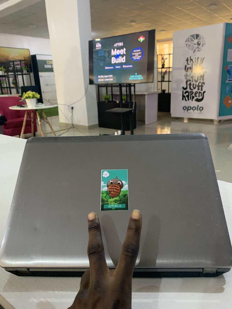 Reggie_D___'s tweet photo. I just got this @APTreeio sticker for being early to the @Aptos_Africa MEET x BUILD.

I guess my laptop gets to have a slightly fresher look with this on it🙂‍↔️. https://t.co/0bo4bATLMV