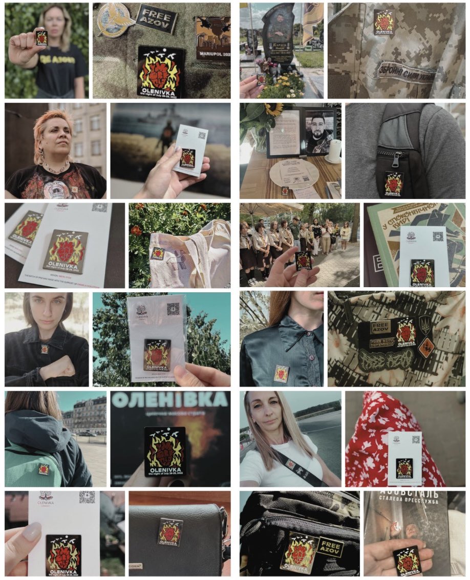 Symbol that serves as a daily reminder of Olenivka. Thank you to everyone who wears it.