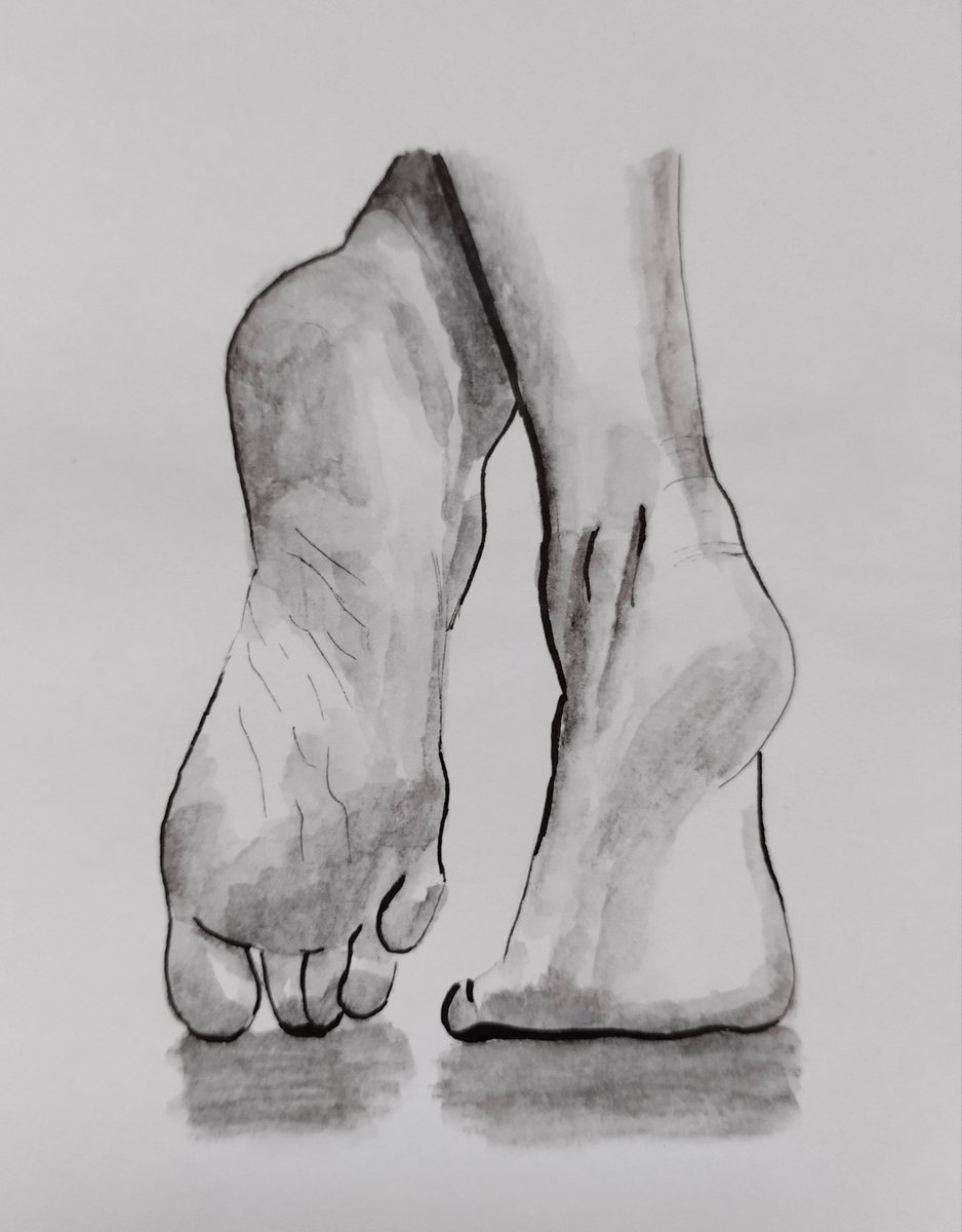 ✏️ Dibujo realizado con rotulador y grafito acuarelable.