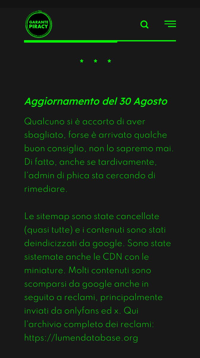 sonoclaudio's tweet image. 🆕 Caso #Phica.
Articolo aggiornato alla luce delle novità delle ultime ore.
Permane, comunque, il non risolvibile problema della copia salvata su #WebArchive