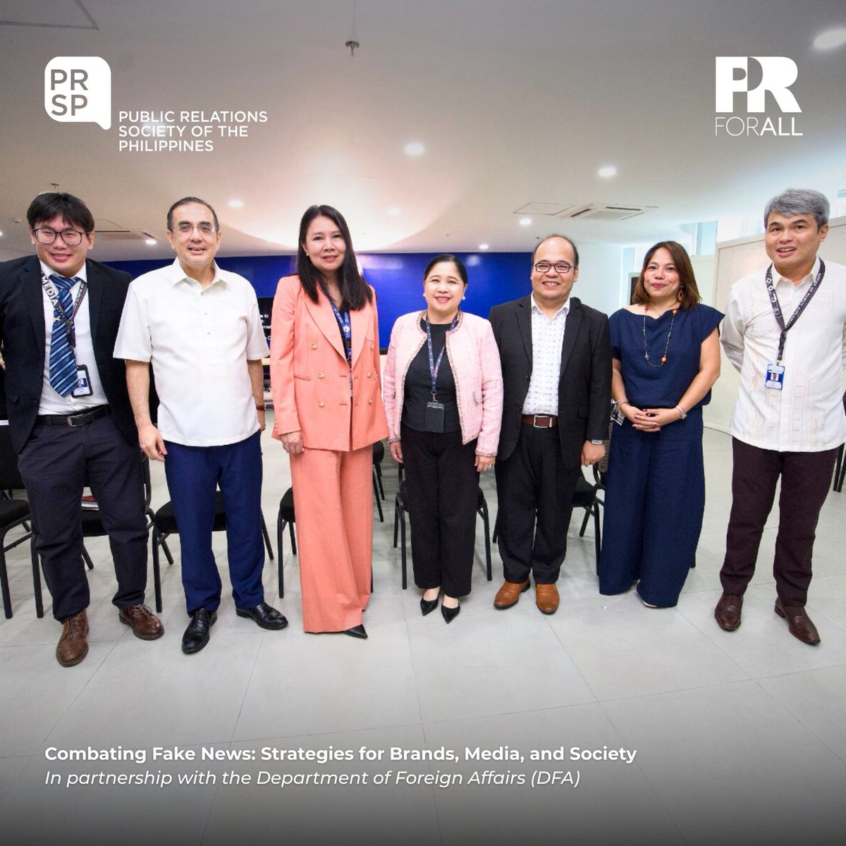 PRSPofficial's tweet image. PRSP, in partnership with DFA, held “Combating Fake News” on Aug 20 in Pasay.
Comms leaders Joe Zaldarriaga, Ana Pista &amp;amp; Don Kevin Hapal shared insights on media literacy, countering misinformation &amp;amp; building digital trust. #PRSP #PRforAll