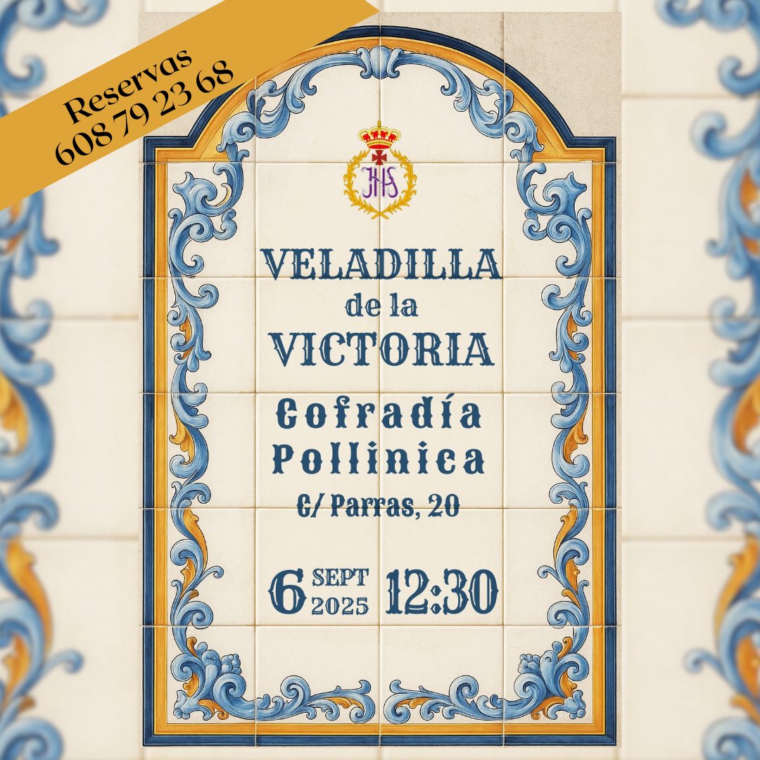 VERBENA | ¿Tienes planes para el próximo 6 de septiembre? 

Reserva tu mesa con un abono de 5€ por persona que será canjeado por tickets para la velada y disfruta de un gran día en hermandad.  #CofradíasMLG

📅 6 junio
🕒 12:30 horas
📍 C/Parras, 20
📲 Reservas: 608 79 23 68