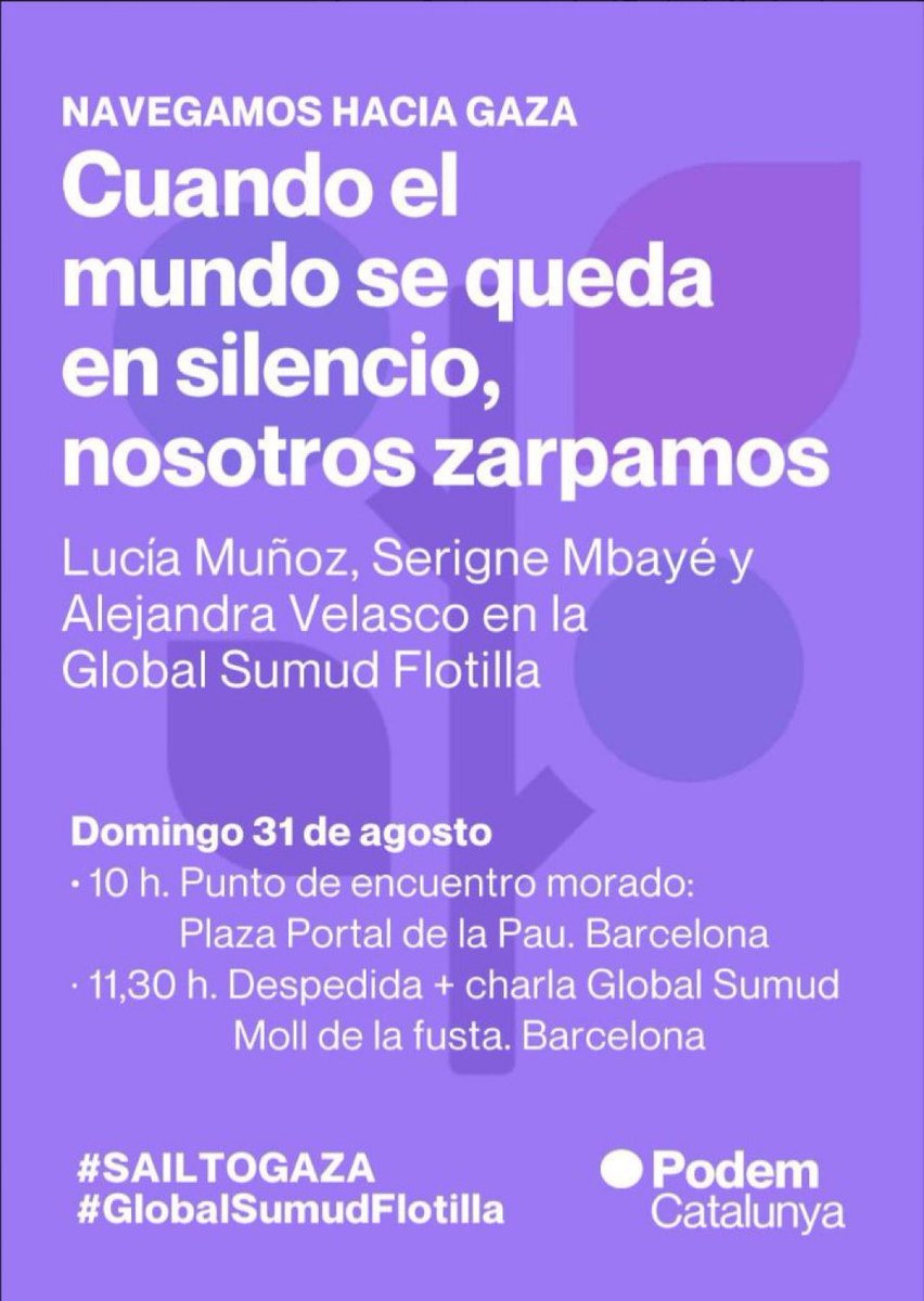 Una flotilla de dignidad sale para Gaza. Siempre que la inhumanidad emerge, sale la dignidad a reflotar la esperanza. <a href="/PODEMOS/">Podemos</a> a la altura.