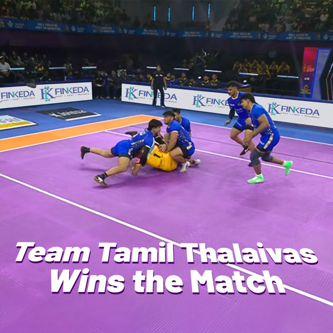 What a win!  Congratulations, Tamil Thalaivas!

Proud to be your sponsor – Finkeda

#Finkeda #TamilThalaivas #PKL #GameOn #JabBaatPaiseKiHoToSirfFinkeda