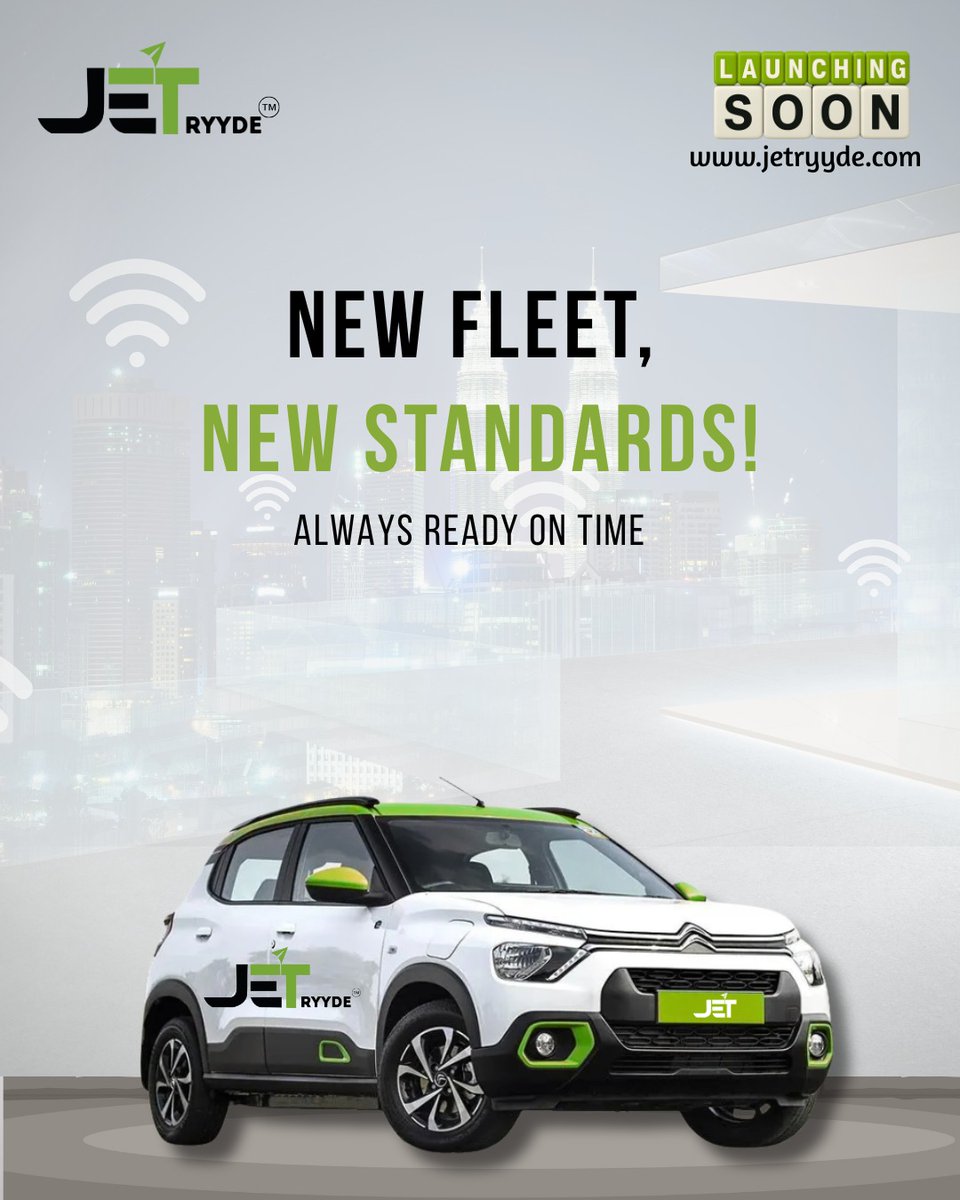 jetryyde's tweet photo. A new chapter in urban travel is here — where punctuality meets sustainability. With JET Ryyde, expect a fleet that sets higher standards and rides that are always on time. #LAUNCHINGSOON 
.
.
#JETRyyde #ElectricMobility #OnTimeEveryTime #SmartTravel #SustainableFuture https://t.co/4RRCNHGRdi