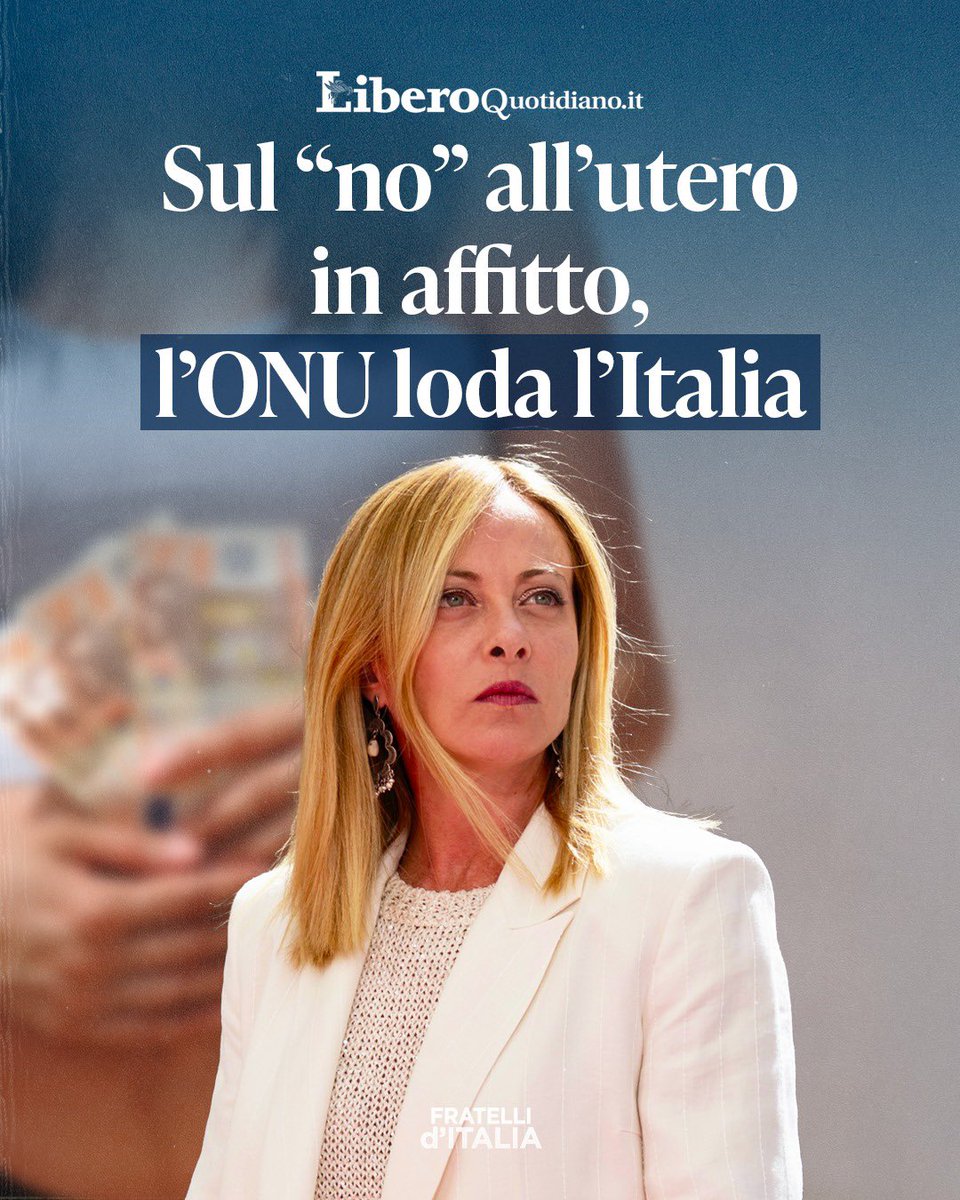 L’Italia ha scelto da che parte stare.
Ha detto no all’utero in affitto, una pratica disumana che riduce la maternità a business e i bambini a oggetti di compravendita.

Una scelta di coraggio e dignità, che ha ricevuto apprezzamenti anche oltre i confini nazionali e di questo ne