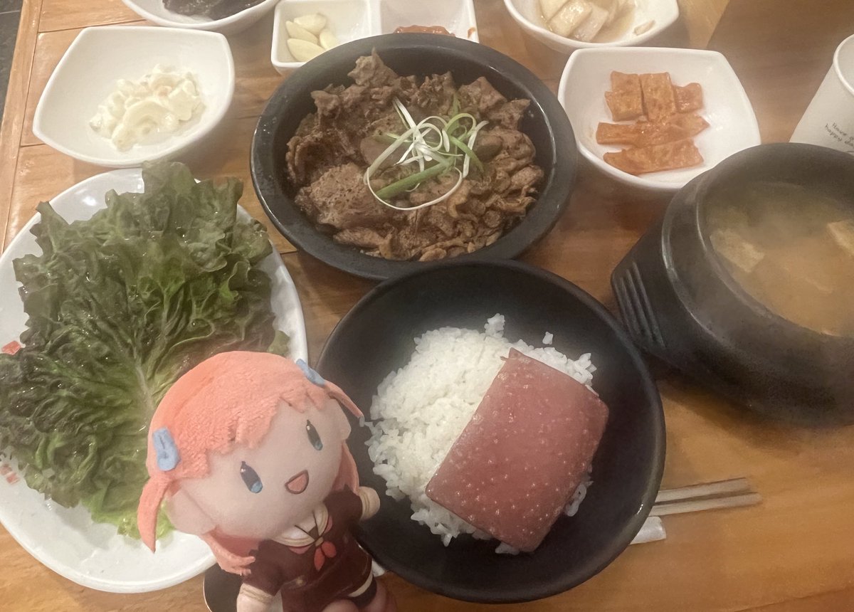 花帆ちゃん 本場のプルコギだよ…………

美味しかったねー😋
(こんなにいっぱいで約1000円安い)