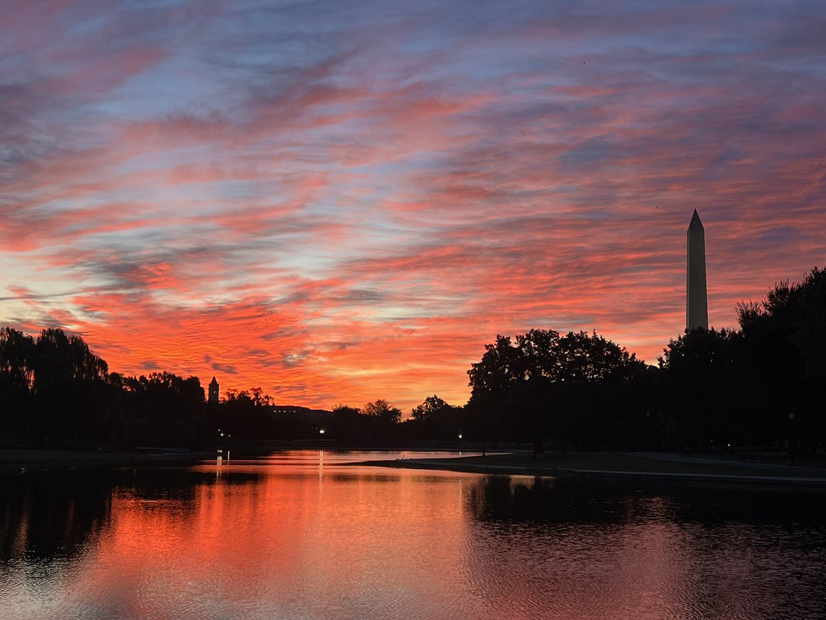 Jeanne Stuart McVey (@rivergirl707) on Twitter photo #Sunrise on Saturday over Constitution Gardens in #DC! <a href="/capitalweather/">Capital Weather Gang</a> <a href="/StormHour/">#StormHour</a> #Sunrise on Saturday over Constitution Gardens in #DC! <a href="/capitalweather/">Capital Weather Gang</a> <a href="/StormHour/">#StormHour</a>