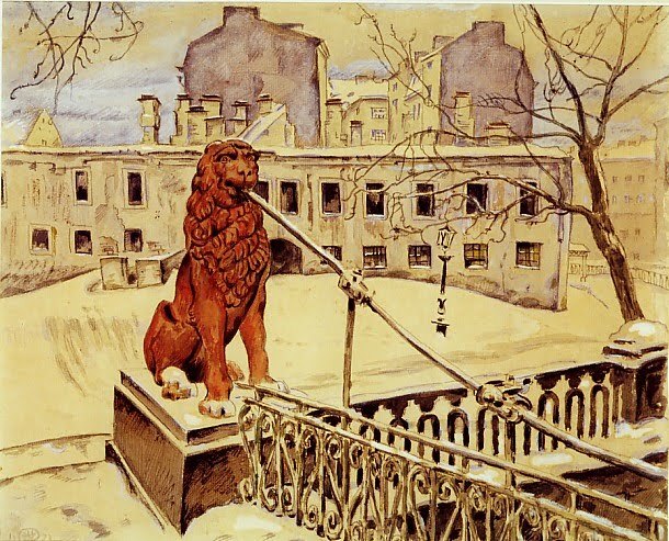 The Lion Bridge in Petrograd wikiart.org/en/mstislav-do…