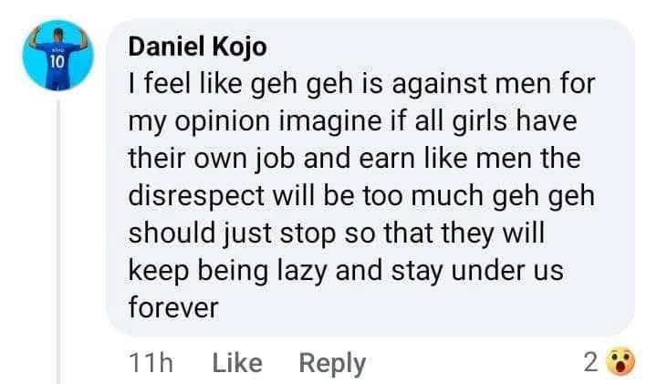 Some men actually prefer broke women because they need to have a woman under them, to be able to control her.

That's how they feel like men.