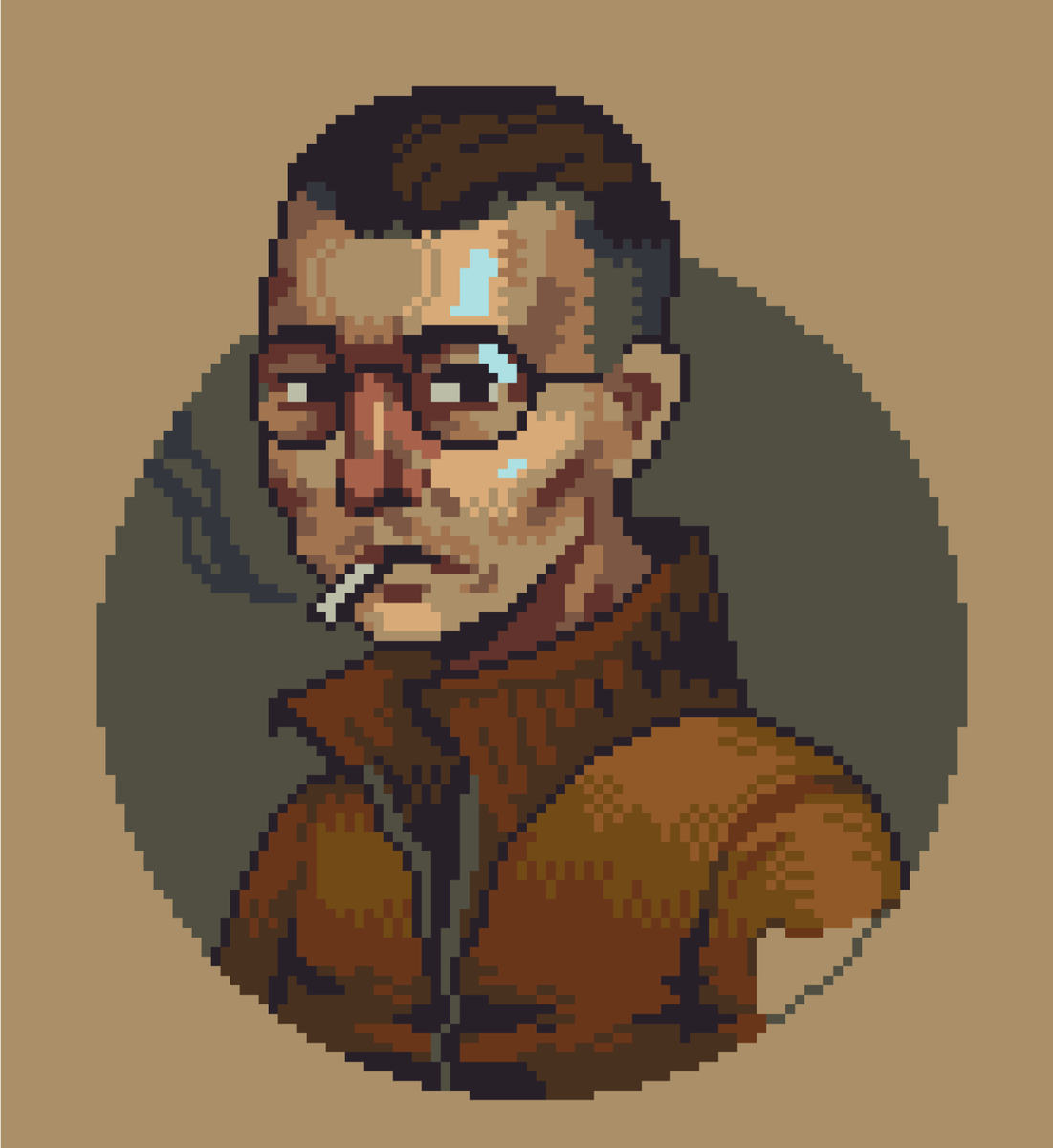 vindescent's tweet photo. Kim Kitsuragi from #discoelysium

#pixelart #art https://t.co/R4k3iYMKGa