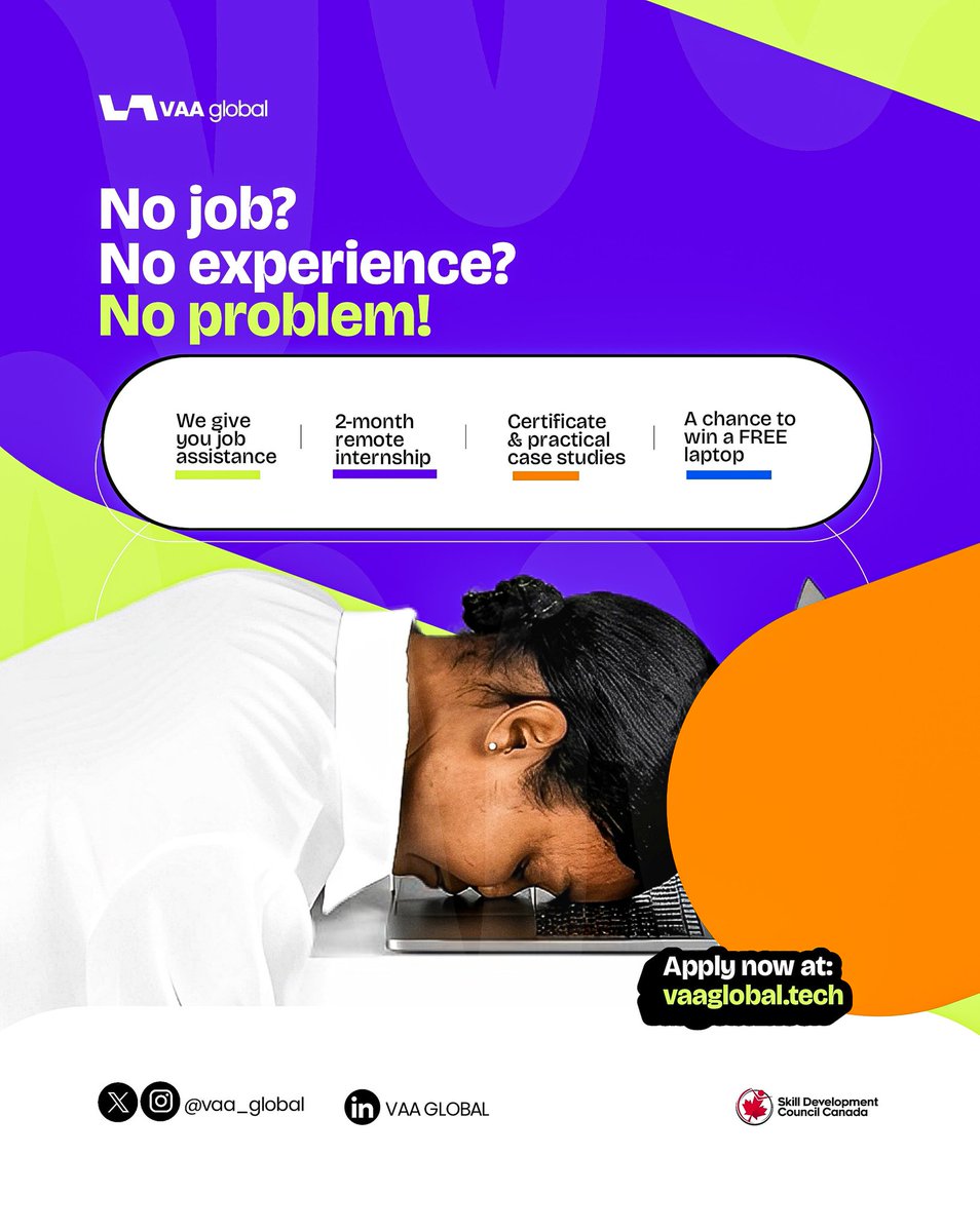 Sir David Onyemaizu🦍 (@sirdavidbent) on Twitter photo Struggling to land a job because you don’t have “experience”?
That ends here.
At <a href="/vaa_global/">VAA Global</a>, we turn your lack of experience into your biggest advantage:
- Hands-on practice through real case studies (no boring theory!)
- 2-month remote internship to give you work experience Struggling to land a job because you don’t have “experience”?
That ends here.
At <a href="/vaa_global/">VAA Global</a>, we turn your lack of experience into your biggest advantage:
- Hands-on practice through real case studies (no boring theory!)
- 2-month remote internship to give you work experience