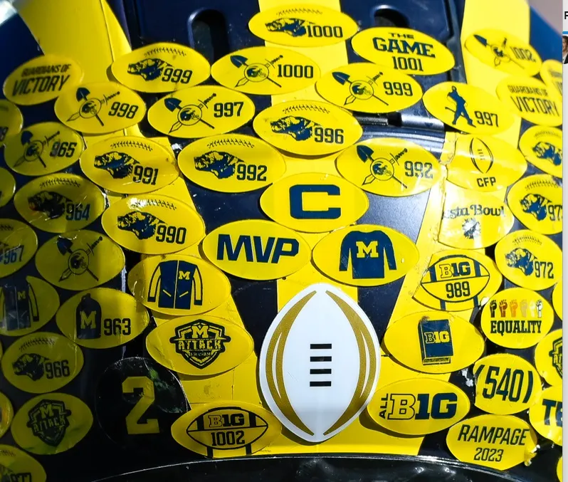 MVictors's tweet image. For your files: the Michigan Football @umichfootball helmet sticker catalog and index is updated: mvictors.com/michigan-helme…  #GoBlue #Decals