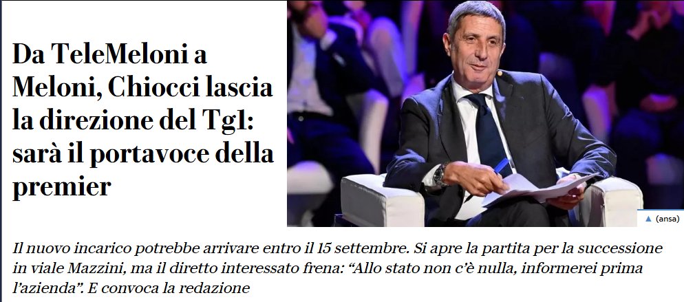 Non si era mai visto un direttore del TG nazionale passare a portavoce del primo ministro.
Stanno superando l'asticella dello schifo!📌📌📌📌