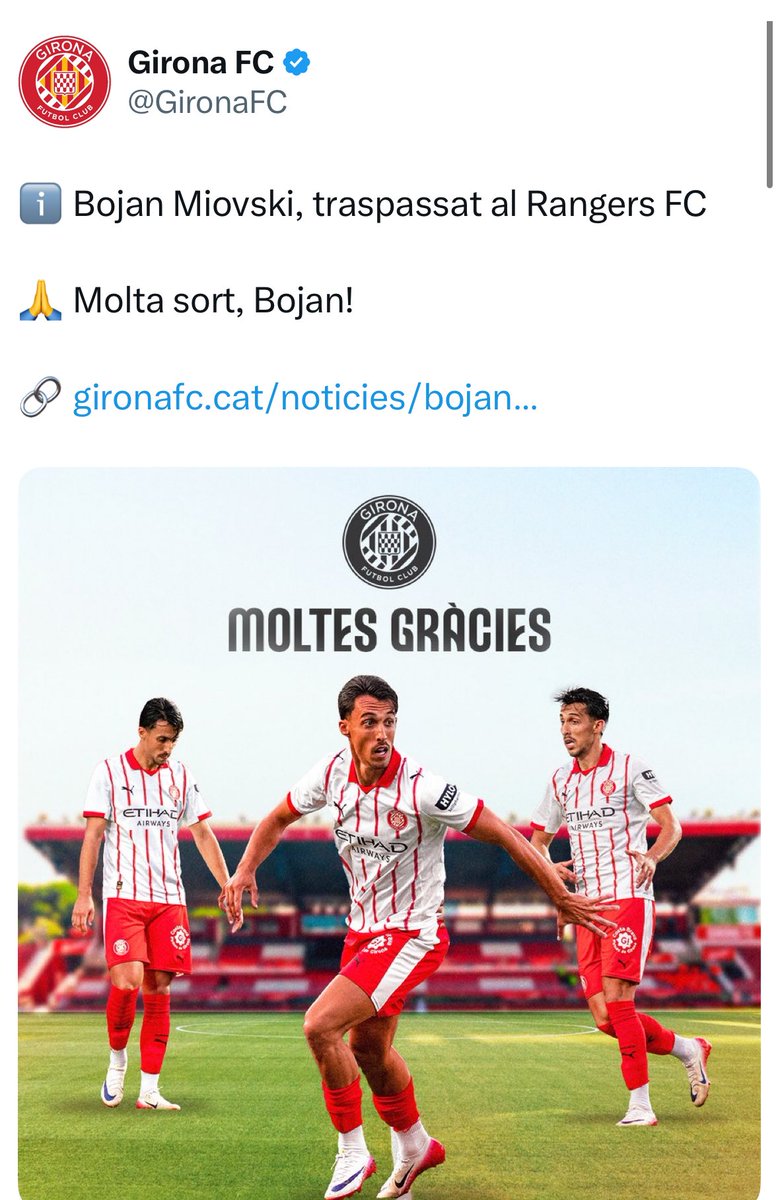 Un deixa el Girona, l’altre en canvi, traspassat. Curiós com explicar el mateix de forma diferent.