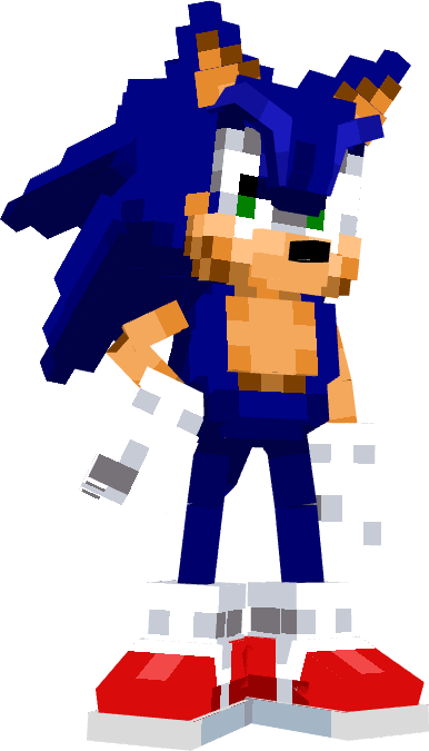 Rendered something with my Sonic. I think it looks neat. #minecraft建築コミュ #SonicTheHedgehog #figura