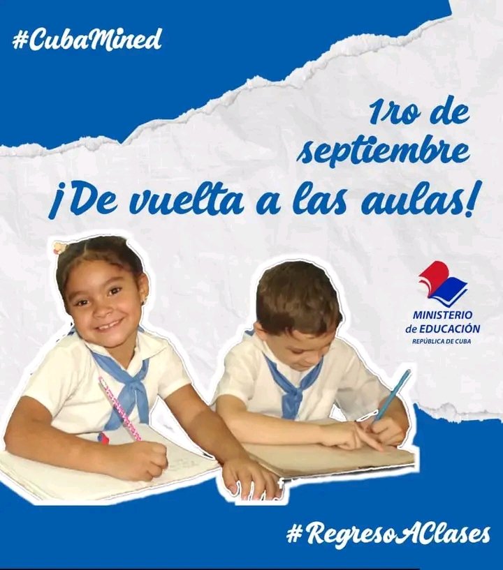 DeivyPrezMartn1's tweet photo. 🎒 ¡Las mochilas se llenan de sueños y conocimientos! Este 1 de septiembre, #RegresoAClases en #SanctiSpíritusEnMarcha como en toda #Cuba hacia un nuevo curso escolar lleno de oportunidades. https://t.co/3AbCZQvIkD