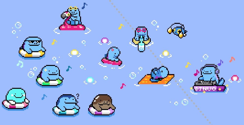 ナイトプールの盛り上げ要員にDJぬお置いときました(∩•𐃷•∩)
ヌオーちゃんたちがまったり遊ぶ幸せ空間⋯🥹✨️