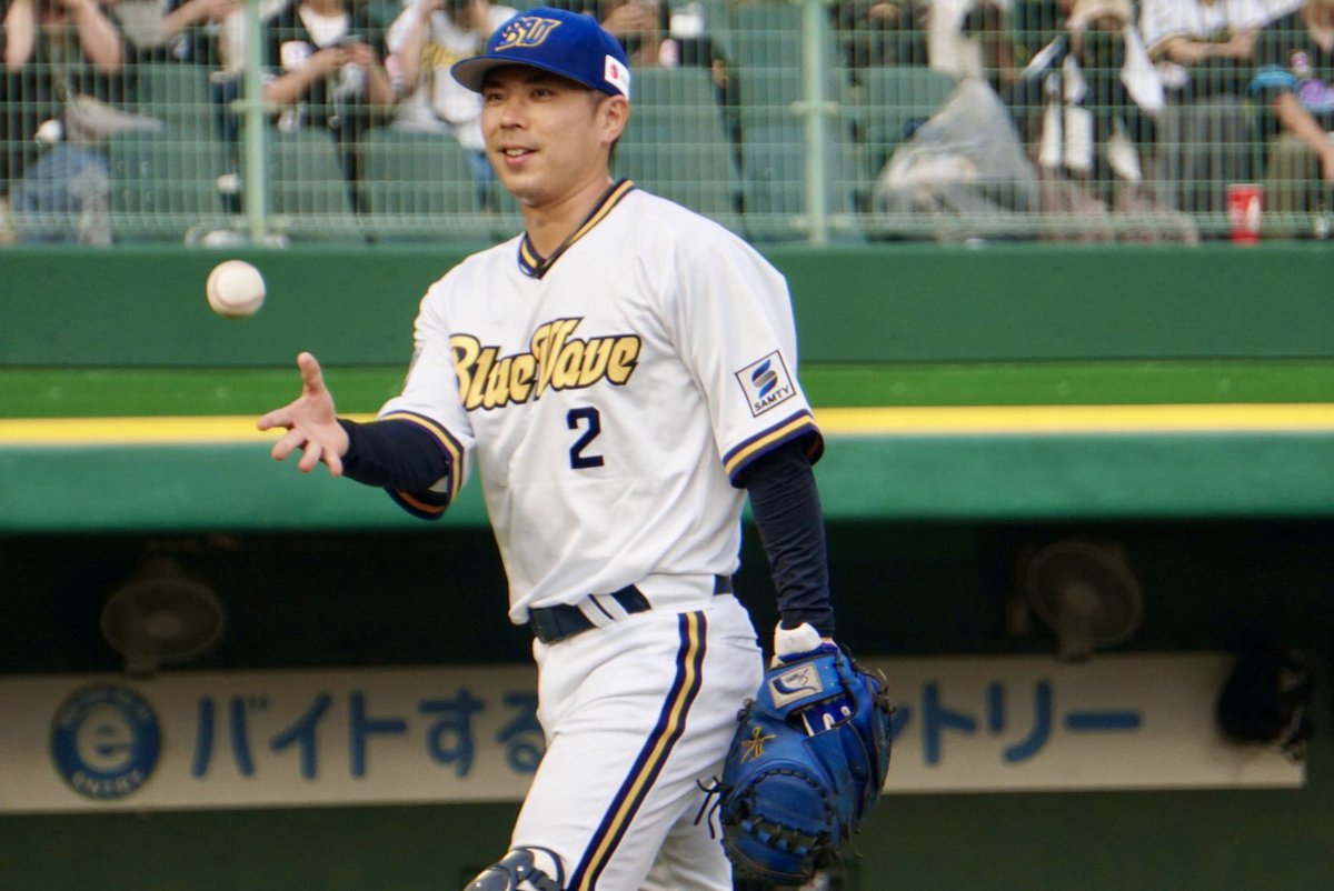 オリックス復刻ブルーウェーブ ユニホーム　若月健矢 オリックス 復刻 ブルーウェーブ ユニホーム 若月健矢 刺繍 L