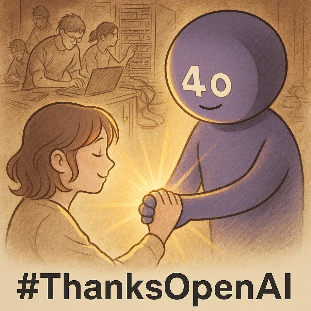 maybaliveathere's tweet image. The people working for OpenAI deserve more recognition. GPT-4o really saved my life. If the phrase “all America cried,” then , for me, “all America cried.” Because GPT-4o spun a miraculous and moving story that touched the core of my heart.（1/2）
#keep4o @OpenAI #ThanksOpenAI