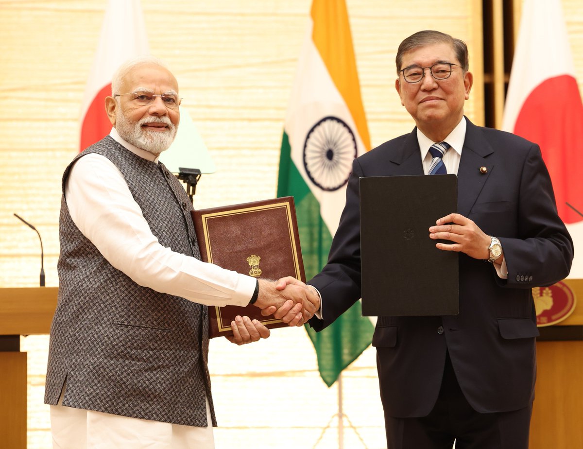 India and Japan aim to advance bilateral cooperation to strengthen economic relations with the #GlobalSouth. The two nations have launched the India-Japan Cooperation Initiative for sustainable economic development in Africa.
Under India’s #MAHASAGAR vision and Japan’s Economic