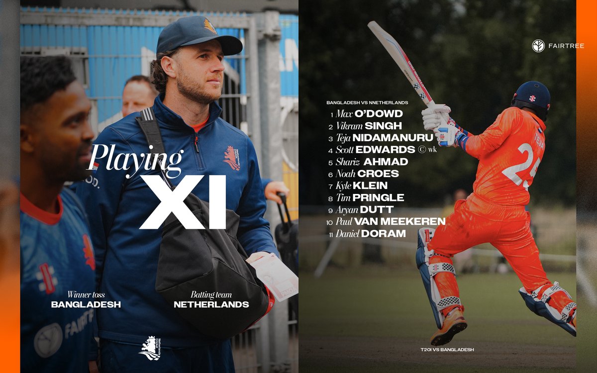 Orange XI 🧡

Want to watch the game live? You sure can!
Here are the broadcasters:

🇧🇩 (TV) - T Sports &amp; Nagorik TV
🇧🇩 (OTT) - Tapmad
🇵🇰 - Tapmad
🇮🇳 - Fancode
🌎 - Rest of the world - T Sports YouTube Channel

Tune in, enjoy &amp; cheer us on! 🧡🙌

#kncbcricket #kncbmen #BANvNED