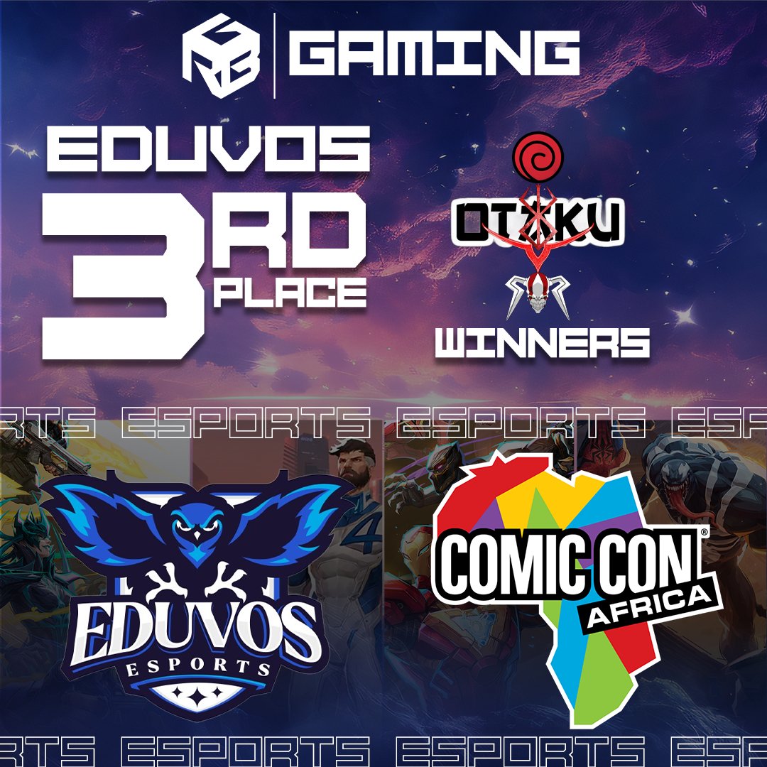 🏆 Eduvos Marvel Rivals Champions!
🥇 Deviants
🥈 Quantum
🥉 Otaku
👏 Huge congrats to all <a href="/edu_vos/">Eduvos</a>  teams!
Shoutout to <a href="/Evetech/">EVETECH</a>  for prizes + <a href="/HisenseSA/">Hisense South Africa</a>  for epic displays 🙌
#ComicConAfrica2025 #MarvelRivals #Esports