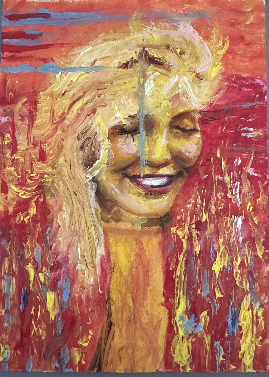 selkiele's tweet image. my oil painting of my beloved Laura Palmer : ) On fire…. #artist #TwinPeaks #Hashtags