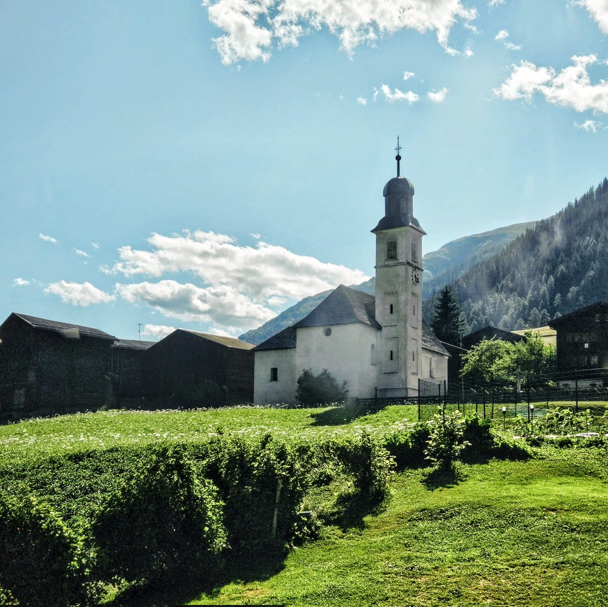 Glimpsed from the train window
for #steeplesaturday 
Switzerland,  July 2025