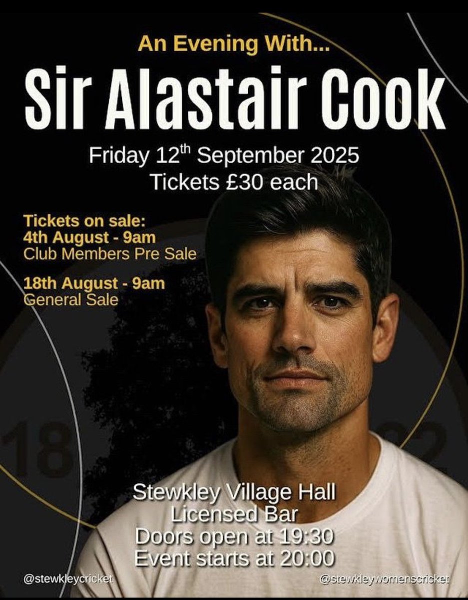 Great opportunity to meet and listen to England cricket legend in the home Bucks village of Stewkley. Tickets still available.
ticketsource.co.uk/stewkley-vicar…