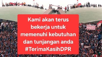 Kepada <a href="/DPR_RI/">DPR RI</a>  kami akan terus bekerja sampai tipes untuk memenuhi keinginan kalian meski ga jelas apa yg kalian kerjakan