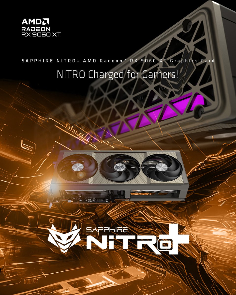 SapphireTech's tweet image. Elegant construction meets signature SAPPHIRE NITRO+ power with our SAPPHIRE NITRO+ AMD Radeon RX 9060 XT
.
.
#GPU #graphicscard #AMD #Radeon #gaming #hardware