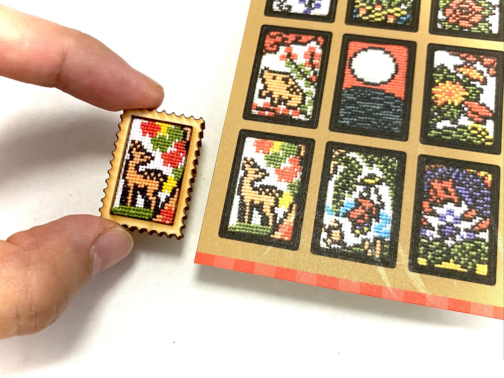 刺繍画　金の小づち 刺繍画 金の小づち