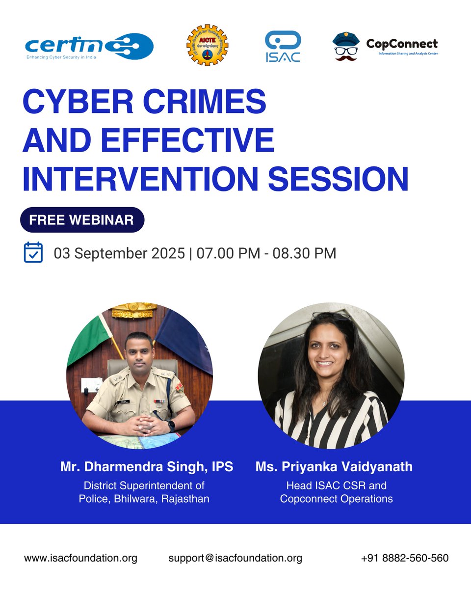 Cyber Crimes and Effective Intervention Session

Every day, cybercrime victims suffer in silence—losing not just data, but their dignity, peace of mind, and sense of security. As a Certified Cyber Crime Intervention Officer (CCIO), your role is more than technical—it's deeply