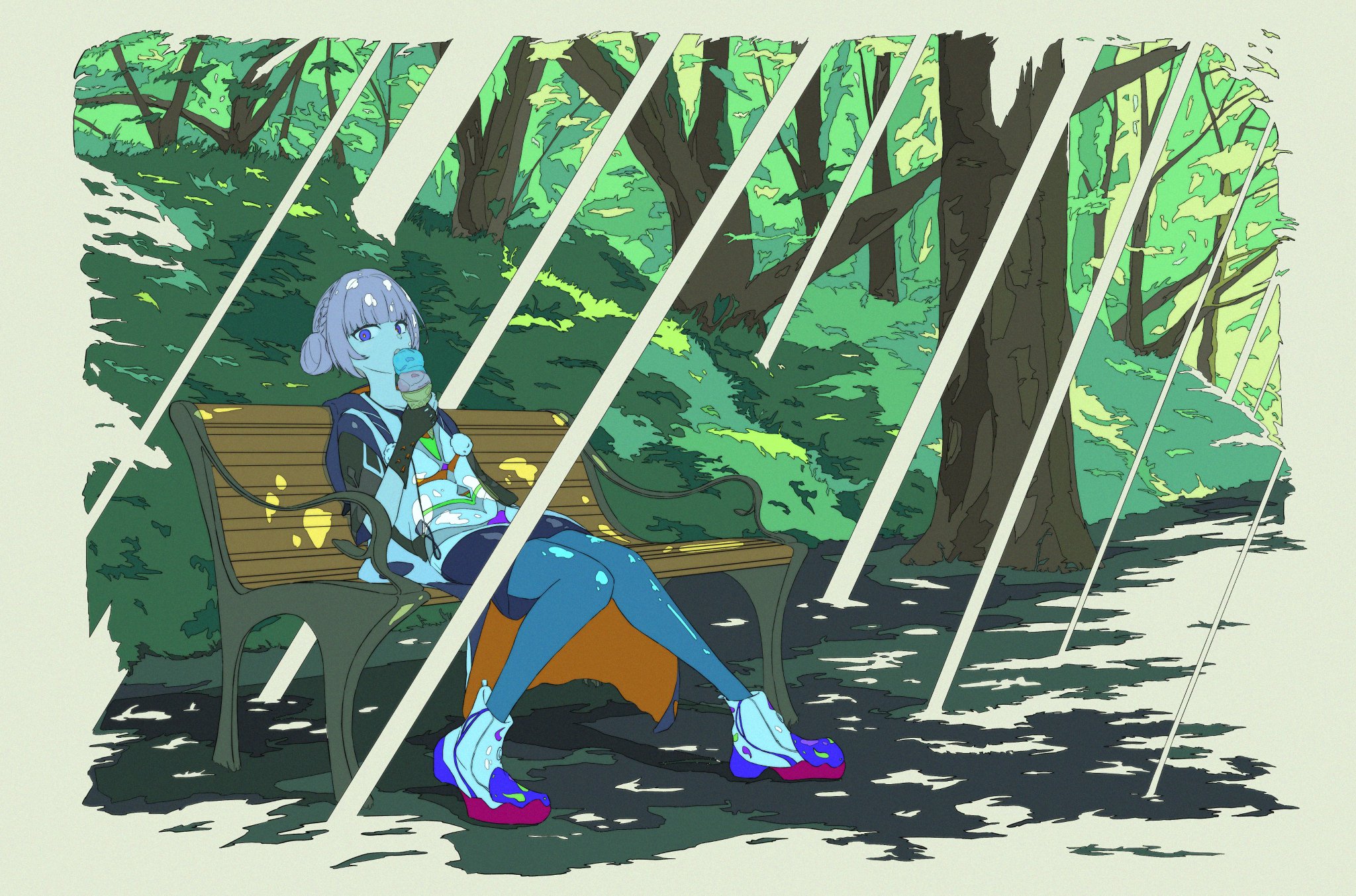 美術の時間に書いたネタ絵 オレも全集中したい #illustration #illust #Illustrator