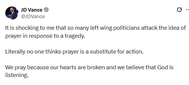 fred_guttenberg's tweet photo. There is an effort by this administration to use religion to attack people like me as their response to the latest school shooting.  Simply put, it is bullshit and pissing me off.  As Jaime's dad, let me be clear about the idea of "thoughts and prayers."  I agree with everyone who is calling out those who simply offer "thoughts and prayers" without deeds to follow.  Why?  Thoughts and prayers do not change my reality of Jaime's empty bedroom or all of the other empty bedrooms, missed life milestones and birthdays, or the fact that I visit my forever 14 daughter at the cemetery.  I appreciate the thoughts and prayers and love from well meaning people, but those who simply offer "thoughts and prayers" are not well intentioned.  I despise people who use the idea of "thoughts and prayers" to hide from the reality that they have always done nothing when it comes to gun violence and will always do nothing.  When people simply say "thoughts and prayers" all that I hear is them saying that is all they have and let's move on.  The idea that they would suggest that people like me, a victim of a mass shooting, hate God because we despise them and their fake reactions just confirms that they are sick people who will use God and religion to serve their own evil purposes. They are despicable to the core.