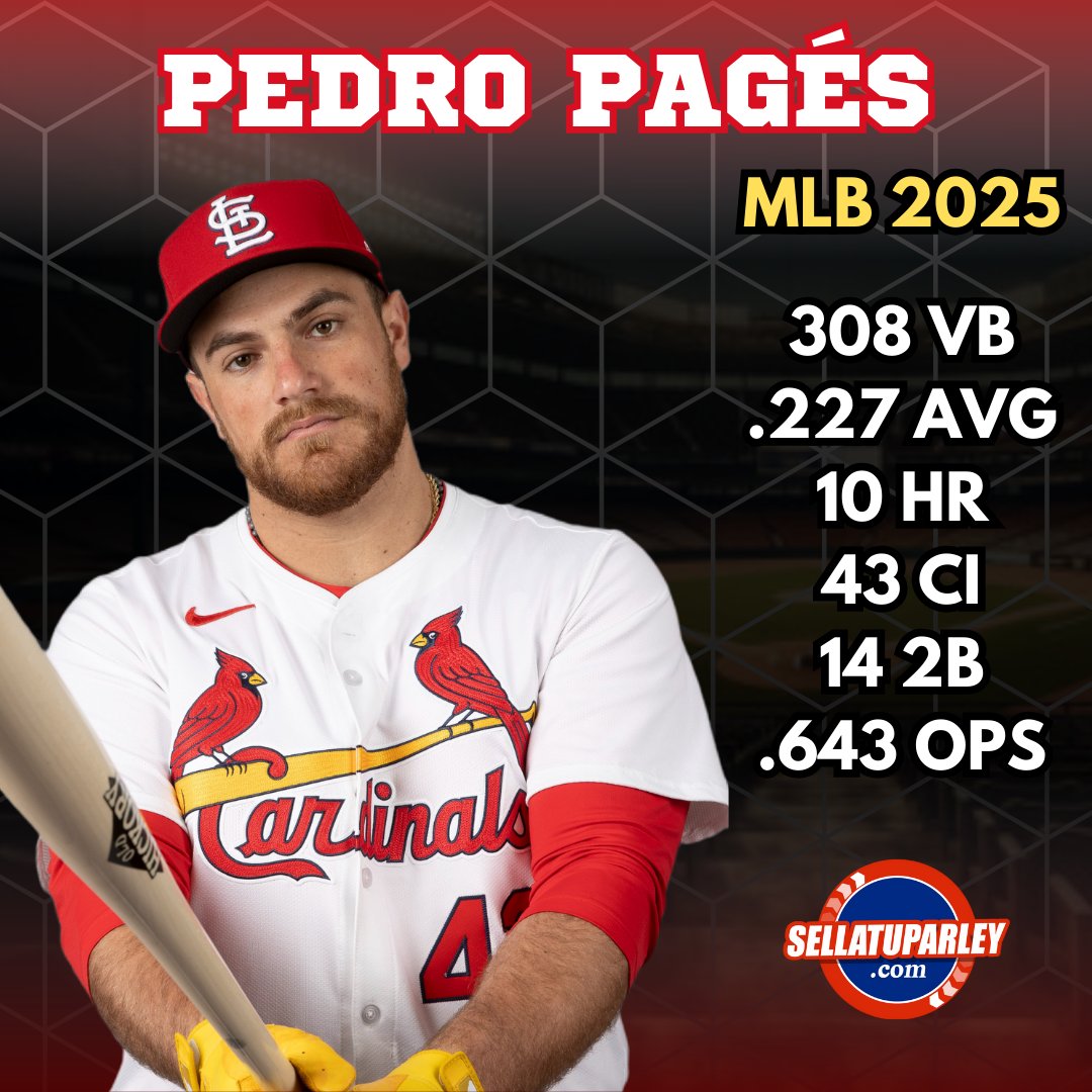 Pedro Pagés es uno de los receptores destacados de los Leones del Caracas en las Grandes Ligas con los Cardenales de San Luis. 🔥🔥

Números en 2025 🌟

-Veces al Bate: 308
-Average: .227
-Jonrones: 10
-Dobles: 14
-Impulsadas: 43
-Anotadas: 35
-OPS: .643

Cortesía: <a href="/sellatuparley/">SellaTuParley.com</a>