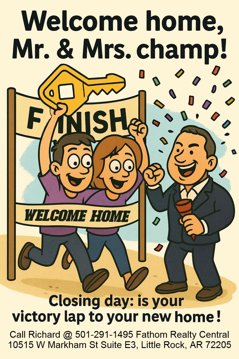HawkHawg's tweet image. 🏁 Just like this Mr. &amp;amp; Mrs… YOU can be next! Cross your own finish line and hold those keys high! 🔑
✨Call me 501-291-1495 today and let’s start the hunt for YOUR new home. Why wait? Your victory lap starts NOW. 🥳
#ArkansasRealEstate #CentralArkansasHomes #Fath...