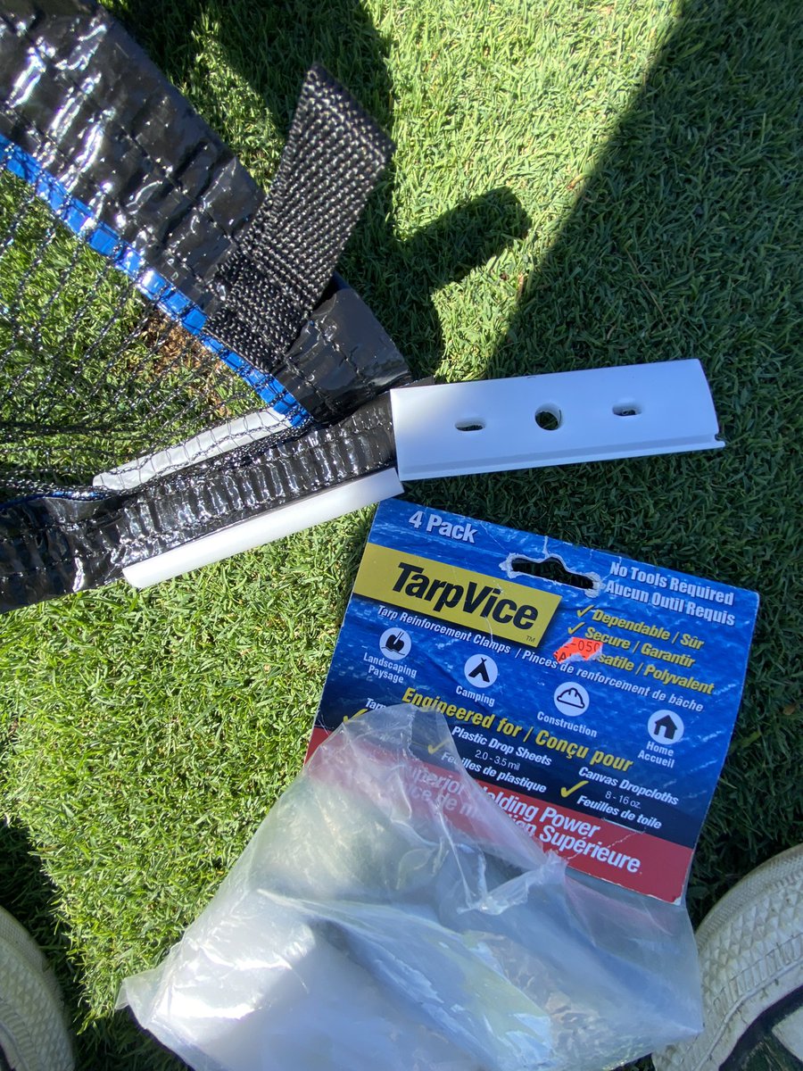 Custom blankets on practice aprons…adding TarpVice clips helps for easy On/Off when mowing…we will use on course in late October to apron and fwy landing areas to prevent further injury and promote late season recovery ahead of 2026…free lift winter rules ✅ <a href="/Allturf_Ltd/">Allturf</a>