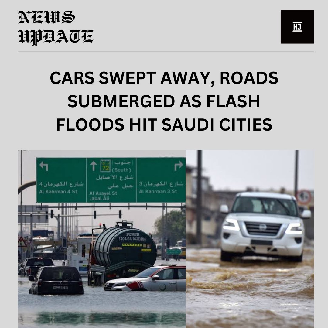 daily_the5381's tweet image. CARS SWEPT AWAY, ROADS SUBMERGED AS FLASH FLOODS HIT SAUDI CITIES
SaudiFloods 
#KSAWeather #ClimateEmergency #StayHomeKSA