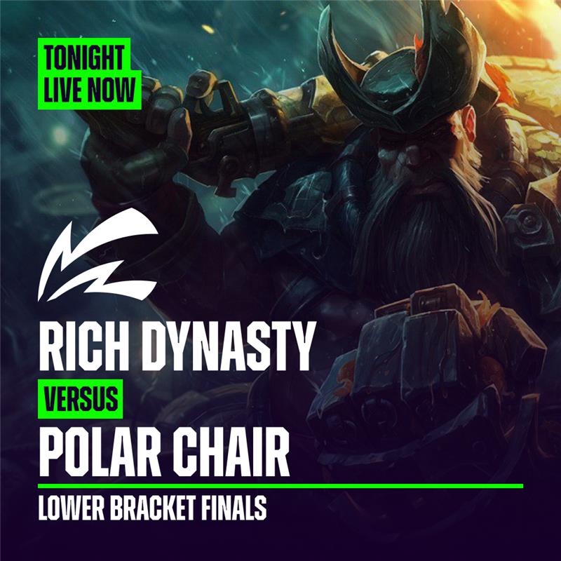 After a cinematic FIVE game series in the Upper Bracket Semi Finals between Saving OCE &amp; Polar Chair we head to the Lower Bracket finals:

Rich Dynasty vs. Polar Chair

Both teams fighting to stay in the competition

TWITCH: twitch.tv/ocepromotionqu…
YT: youtube.com/live/djE8gALLl…