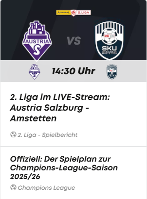 So nah waren sich <a href="/AustriaSalzburg/">SV Austria Salzburg</a> und die <a href="/ChampionsLeague/">UEFA Champions League</a> schon lange nicht. #LigaZwa #UECL